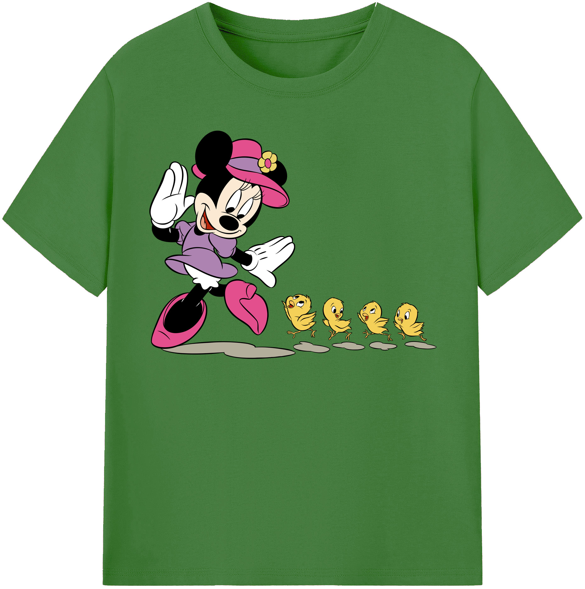 （画像用） ミッキーマウス Mickey Mouse レディースカジュアルプリントTシャツ（綿100％）
